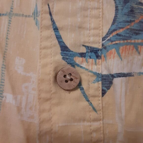 Reel Legends Adult Mens L Vented Floral Fish Print Short Sleeve Shirt Outdoor - Picture 4 of 9